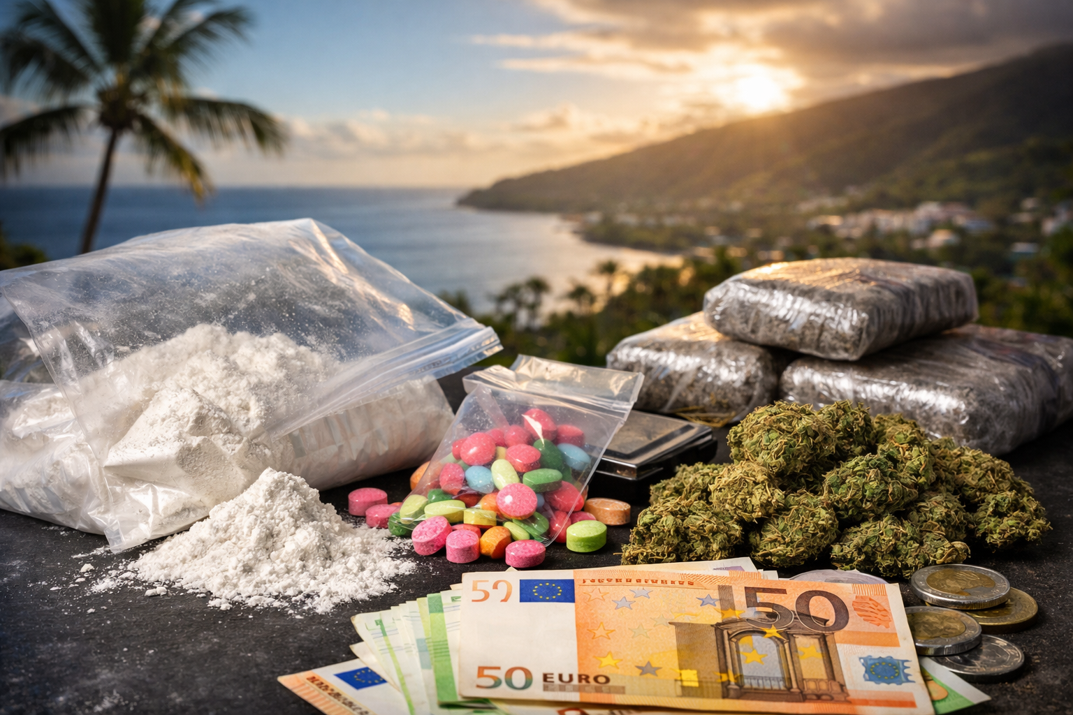 Drogues importées à La Réunion : cocaïne, ecstasy, résine et trafics